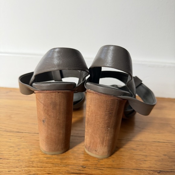 A DETACHER Heels Vintage 2000s Strappy Wooden Heel Sandal Size 9 Y2K - Picture 5 of 9